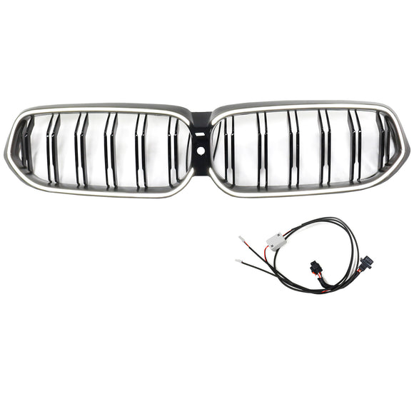 Doppelter Lamellen-Front-Nierengrill, schwarz, passend für BMW 6er G32 2020–2025