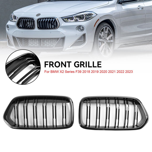 2018-2023 BMW X2 Serie F39 sDrive18i/xDrive20i/sDrive20i/xDrive25e/M35i Griglia paraurti anteriore Griglia nera lucida