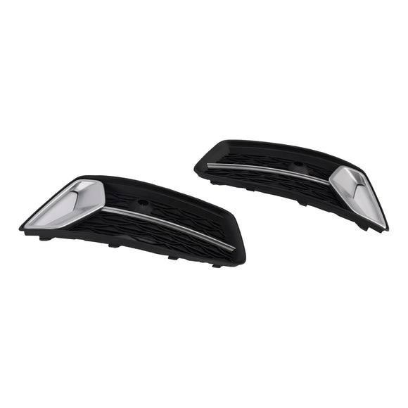 Audi A6 C8 2018-2024 2 piezas rejilla de parachoques delantero luz antiniebla cubierta cromada negra