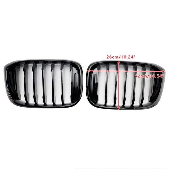 BMW X4 G02 X3 G01 G08 2018-2021 Gloss Black Front Kidney Grille Mesh Grill
