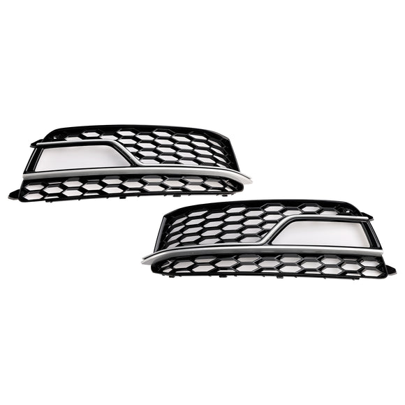 Audi A5 Sline / S5 2013-2016 2PCS Front Fog Lamp Black Grill Honeycomb Replacement Grille