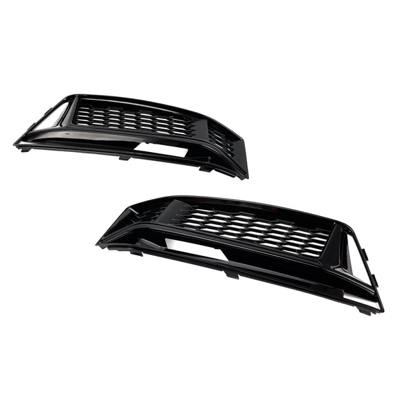 Audi A4 Sline/S4 B9 2016-2018 2 STÜCKE Wabengitter Unterer Kühlergrill Frontstoßstange Nebelscheinwerferabdeckung Schwarzer Grill 8W0 807 681 F 8W0 807 682 F