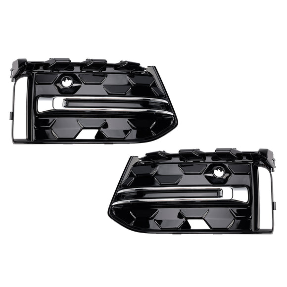 Audi A6 C8 2023-2025 Parrilla de cubierta cromada negra 2 piezas Parachoques delantero Luz antiniebla Rejilla embellecedora