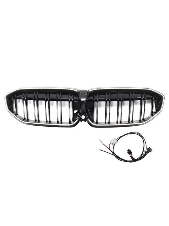 Schwarzer Nierengrill mit doppelten Lamellen 51138072085, passend für BMW 3er G20 2019–2022