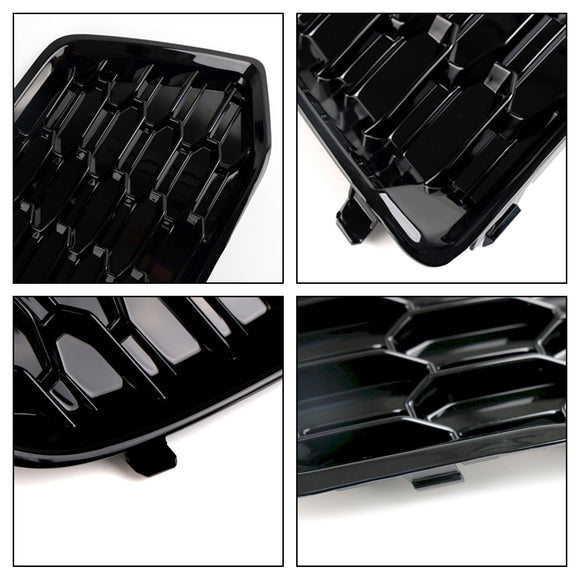Audi Q5 Standard Version 2018-2021 2PCS Front Bumper Cover Grille Grill Bezel Insert 80A807679D 80A807679DRU6 Generic