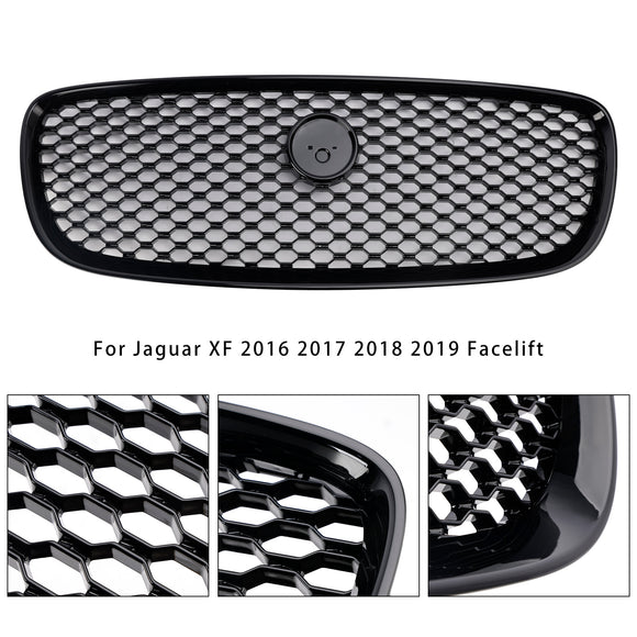 Jaguar XF 2016–2019 XF-R Style Grille Front Bumper Gloss Black Replacement Grill