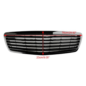 2002-2006 Mercedes-Benz W211 E-Class E320 E350 E500 E55 Front Grill Glossy Black Grille - 0