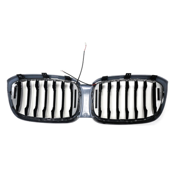 Rejilla de malla frontal negra brillante para BMW X4 G02 X3 G01 G08 2018-2021