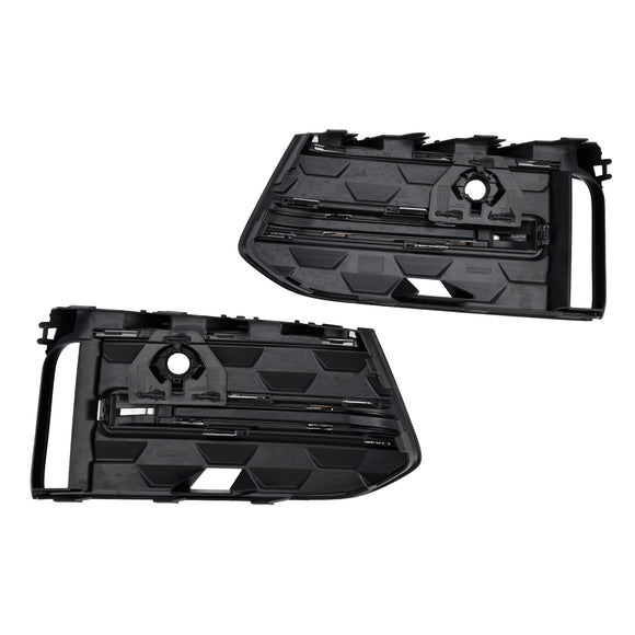 Audi A6 C8 2023-2025 Parrilla de cubierta cromada negra 2 piezas Parachoques delantero Luz antiniebla Rejilla embellecedora