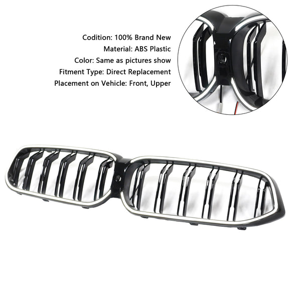 Doppelter Lamellen-Front-Nierengrill, schwarz, passend für BMW 6er G32 2020–2025