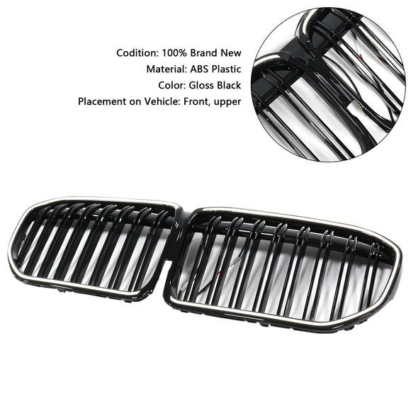 Doppelte Lamellen, glänzend schwarzer Frontgrill, passend für BMW 7er G11 G12 2019–2022