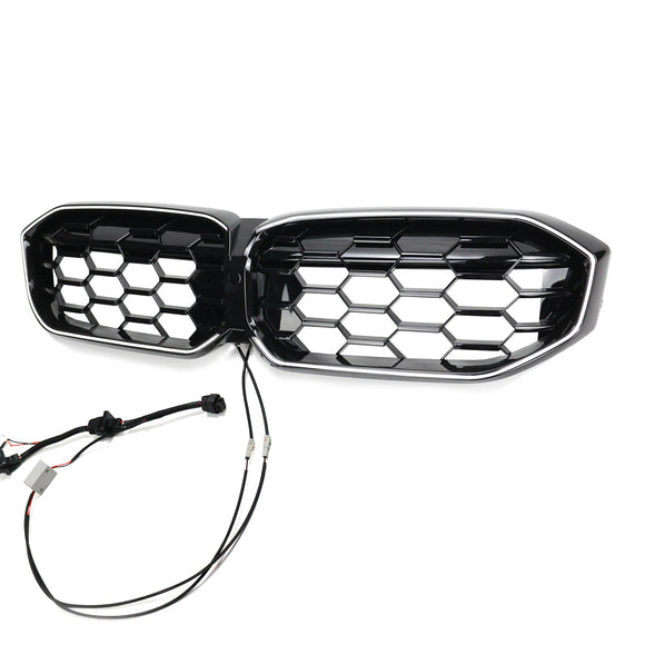 BMW 2023–2024 3er G20 G21 320i/330i/M340i/318i/320d Diamond Front-Nierengrill, glänzend schwarzer Grill