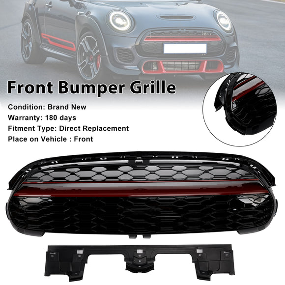 2014-2021 Mini Cooper F55 F56 F57 GP-Style Grill Front Bumper Gloss Black Red Trim Grille