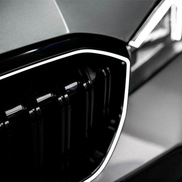 BMW 2023-2024 Serie 3 G20 G21 320i/330i/M340i/318i/320d Rejilla frontal tipo riñón de malla negra brillante