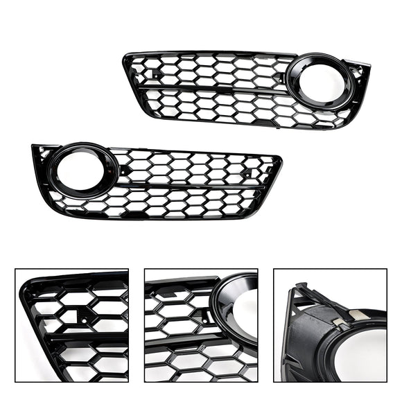2007-2012 Audi A5 B8 Honeycomb Fog Light Grille Front Bumper Lower Cover Black Grill 1522024