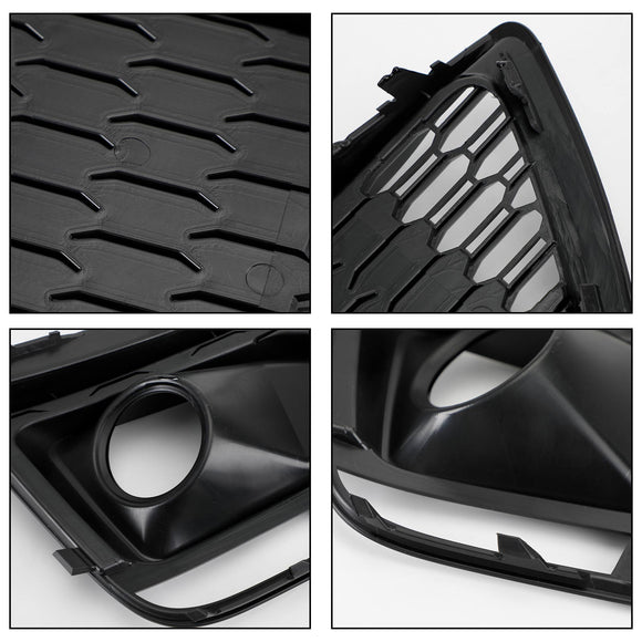 2018-2021 Audi Q5 Sline / SQ5 FY Honeycomb Fog Light Grille Front Bumper Lower Black Cover Grill W/ ACC Hole