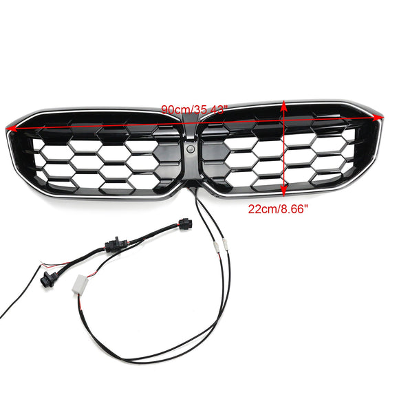 BMW 2023–2024 3er G20 G21 320i/330i/M340i/318i/320d Diamond Front-Nierengrill, glänzend schwarzer Grill