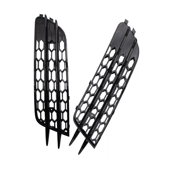 Front Bumper Honeycomb Fog Grille Cover For Audi A4 C7 2012-2015 Honeycomb Black Grill