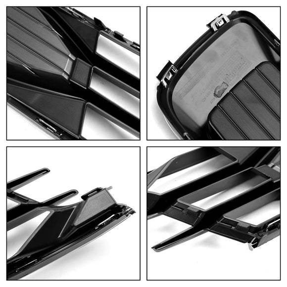 Audi A6 C7 2015-2016 4G0807647T94 4G0807648T94 2 pezzi paraurti anteriore fendinebbia griglia nera cromata