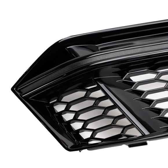 Audi A4 Sline/S4 B9 2016-2018 2 STÜCKE Wabengitter Unterer Kühlergrill Frontstoßstange Nebelscheinwerferabdeckung Schwarzer Grill 8W0 807 681 F 8W0 807 682 F