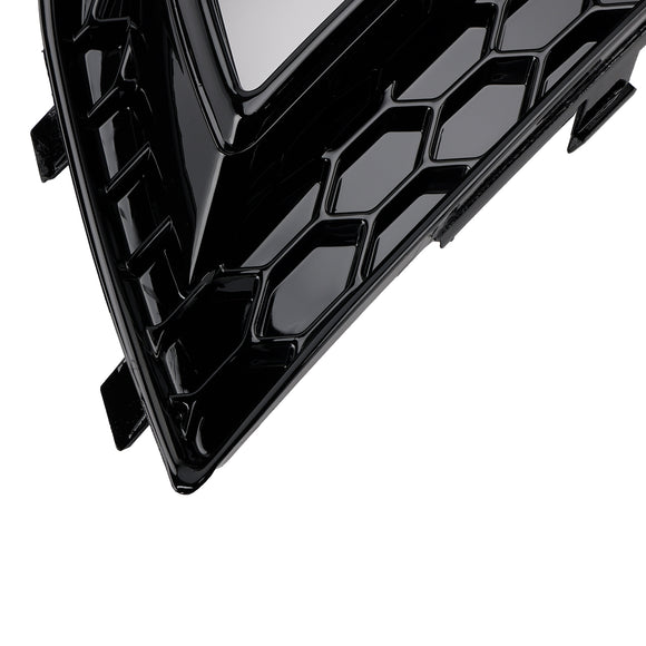Audi A4 B8.5 2013–2016 Standard-Frontstoßstange, glänzend schwarz, Nebelscheinwerfer-Gitter, Ersatz-Abdeckungsgrill