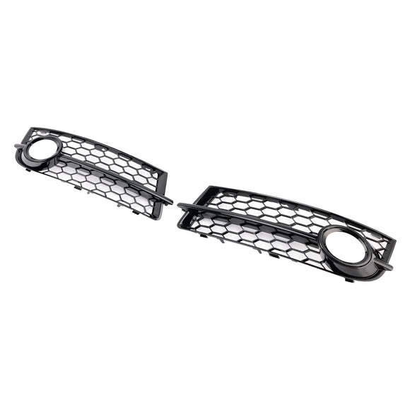 Audi TT MK2 2007-2010 Honeycomb 2PCS Fog Light Cover Grille Front Bumper Lower Black Grill 8J0807682 8J0807681