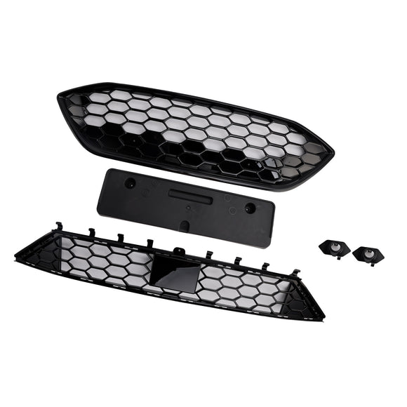 Ford Focus ST/ST Line MK4 2018-2021 Griglia a nido d'ape per paraurti anteriore + set griglia inferiore
