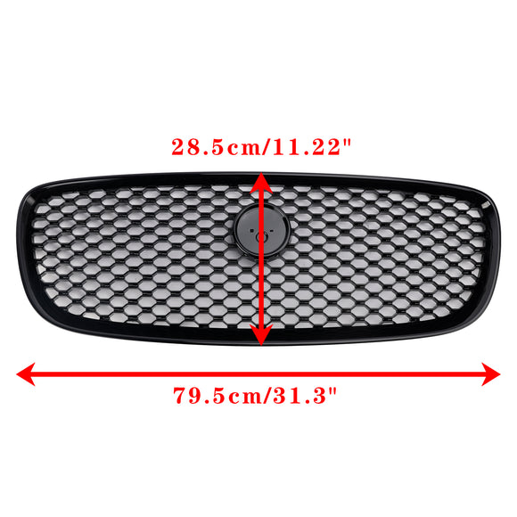 Jaguar XF 2016–2019 XF-R Style Grille Front Bumper Gloss Black Replacement Grill