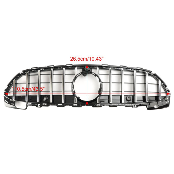 Mercedes Benz Classe C 2021.6-2023 W206 Griglia paraurti anteriore stile GT AMG C200/300/220d/C43 Griglia cromata nera
