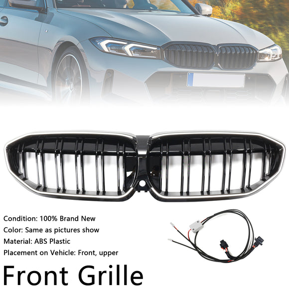 Schwarzer Nierengrill mit doppelten Lamellen 51138072085, passend für BMW 3er G20 2019–2022