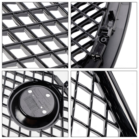 Jaguar XJ Front Bumper Grill 2010 2011 2012 2013 2014 2015 Air Intake Radiator Mesh Chrome / Black Grille