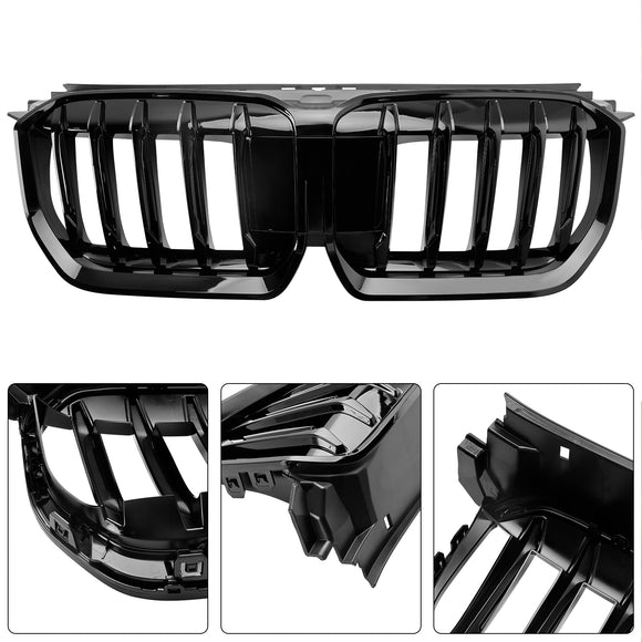 2023-2024 BMW X1 U11 U12 xDrive23i/sDrive18i/xDrive25e/xDrive30 Grille de pare-chocs avant Grille noire brillante
