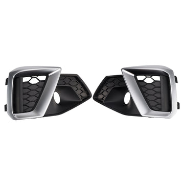 Audi A4 B9.5 S-Line / S4 2020-2024 Silver Trim Honeycomb Fog Light Grill Front Bumper Lower Fog Grill Cover 5056617301387 8W0807681AM