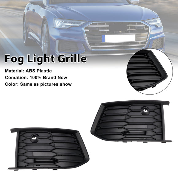 Audi A6 Sline/S6 C8 2018-2023 Rejilla de luz antiniebla Parachoques delantero 2 piezas Parrilla de cubierta de bisel inferior