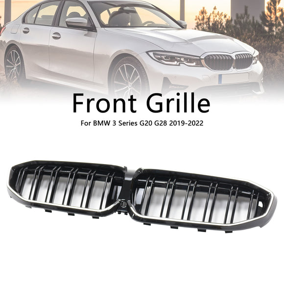 Schwarzer Nierengrill mit doppelten Lamellen 51138072085, passend für BMW 3er G20 2019–2022