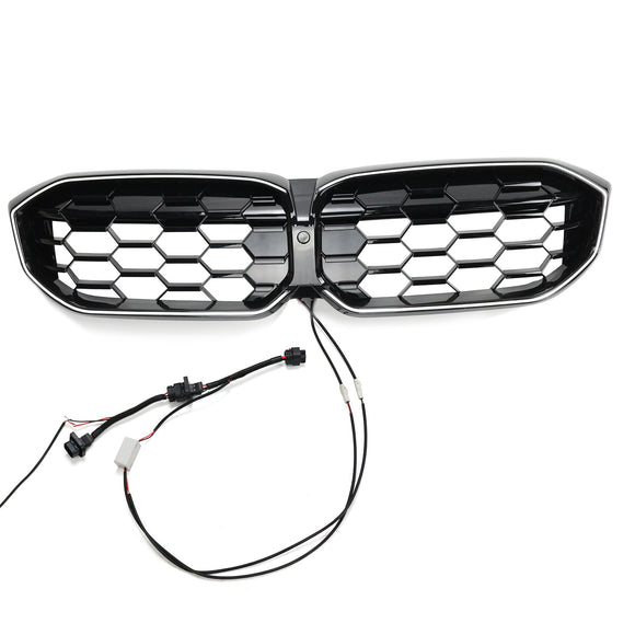 BMW 2023–2024 3er G20 G21 320i/330i/M340i/318i/320d Diamond Front-Nierengrill, glänzend schwarzer Grill