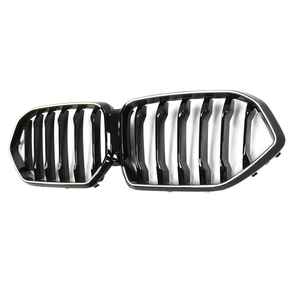 Black Front Bumper Grille Grill Fit BMW X6 G06 M50i 2020-2022 W/Camera Hole