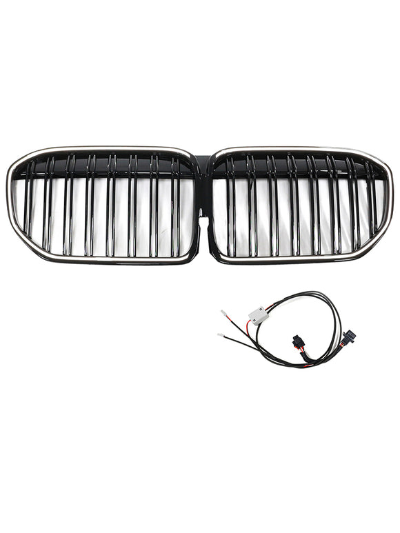 Doppelte Lamellen, glänzend schwarzer Frontgrill, passend für BMW 7er G11 G12 2019–2022