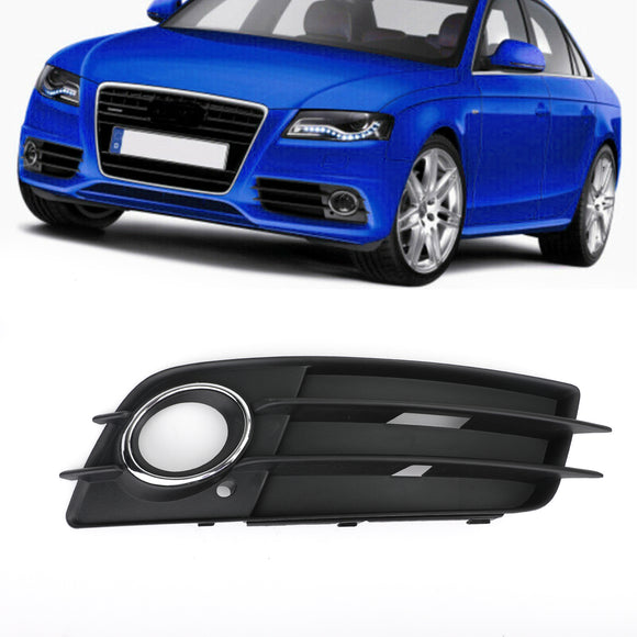 2008-2012 Audi A4 B8 S-Line / S4 Pair Honeycomb Fog Light Grill Cover Front Bumper Lower Black Grille 8K0807681C01C 8K0807682C01C