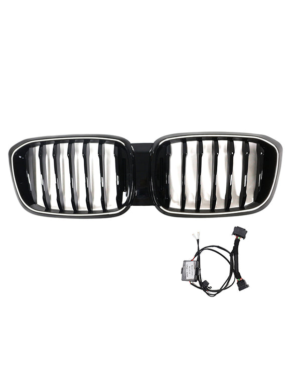 Rejilla de malla frontal negra brillante para BMW X4 G02 X3 G01 G08 2018-2021