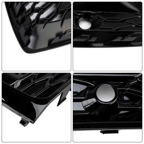 Parrilla delantera tipo panal estilo RS para Audi Q5 Sline 2021-2025 & Cubierta de luz antiniebla