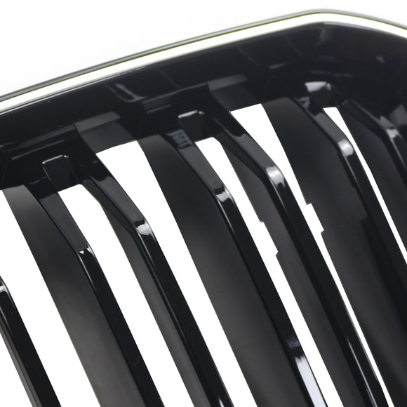 BMW X3 G01 / X4 G02 2022-2025 Black Kidney Front Grill Air Intake Radiator Bumper Grille W/ LED Strip Light