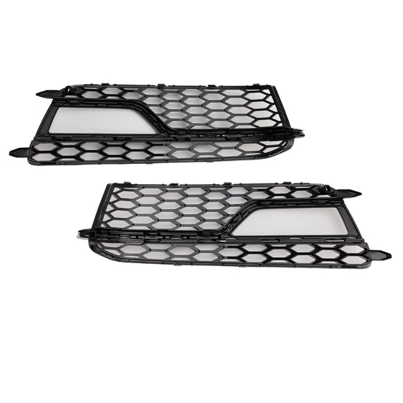 Audi A5 Sline / S5 2013-2016 2PCS Front Fog Lamp Black Grill Honeycomb Replacement Grille