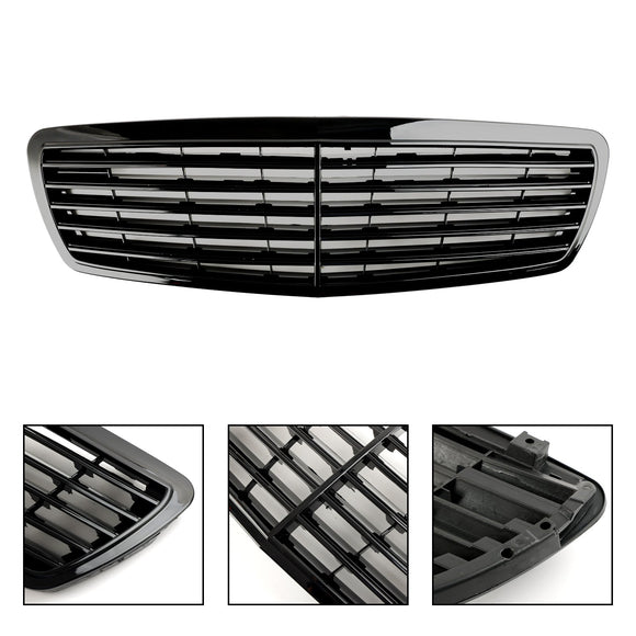 2002-2006 Mercedes-Benz W211 E-Class E320 E350 E500 E55 Front Grill Glossy Black Grille
