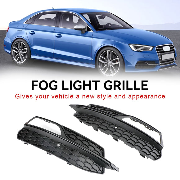 2013-2016 Audi A3 S-Line / S3 Lower Bumper Fog Light Cover Grille Replacement Honeycomb Grill 8V3807681G 8V3807682G