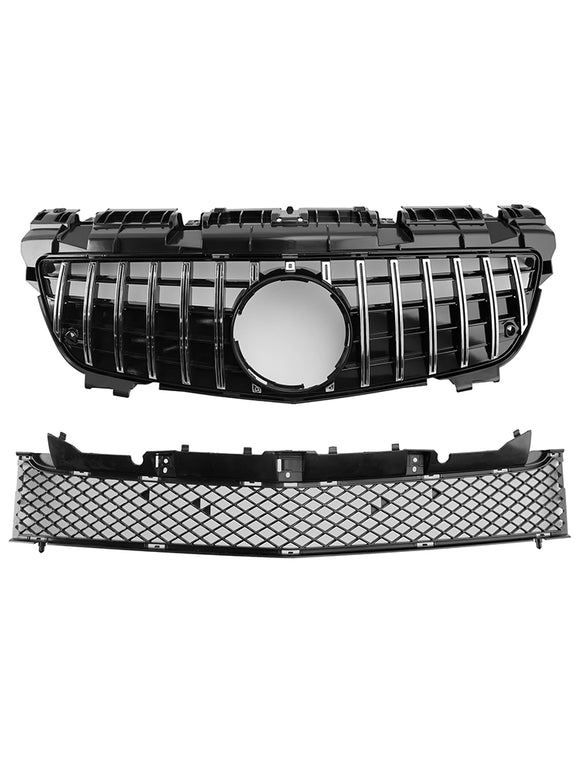 Chrome Front Upper Lower Grille Fit Mercedes SLK-Class R172 SLK55 2011-2016