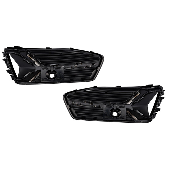2PCS Front Bumper Fog Light Cover Grille Grill Fit Audi A6 C8 2018-2024 Standard