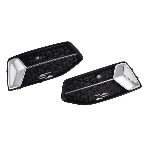 Audi A6 C8 2018-2024 2 piezas rejilla de parachoques delantero luz antiniebla cubierta cromada negra