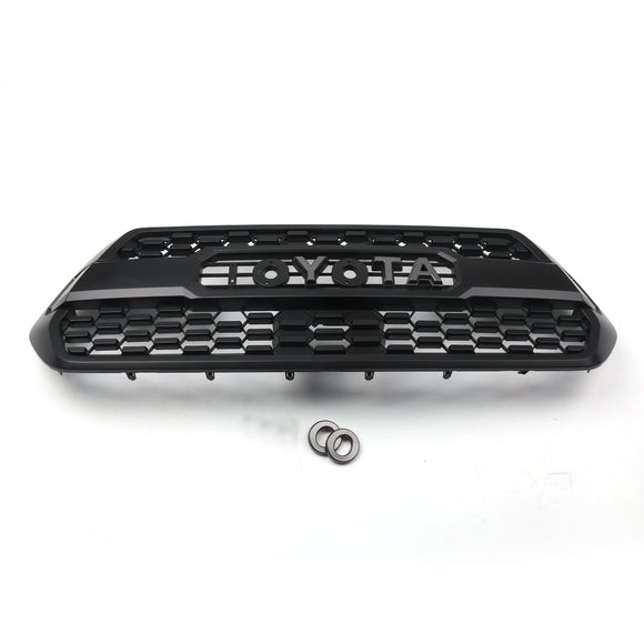 TRD PRO Grill | Toyota Tacoma 3. Generation | Mattschwarz | 2016–2023 Lufteinlass-Kühler-Stoßstangengrill + LED + Buchstabe + Sensorabdeckung