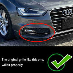 2PCS Bumper Fog Light Lamp Cover Grill Grille Fit Audi A4 S-line S4 2013-2015 - 0